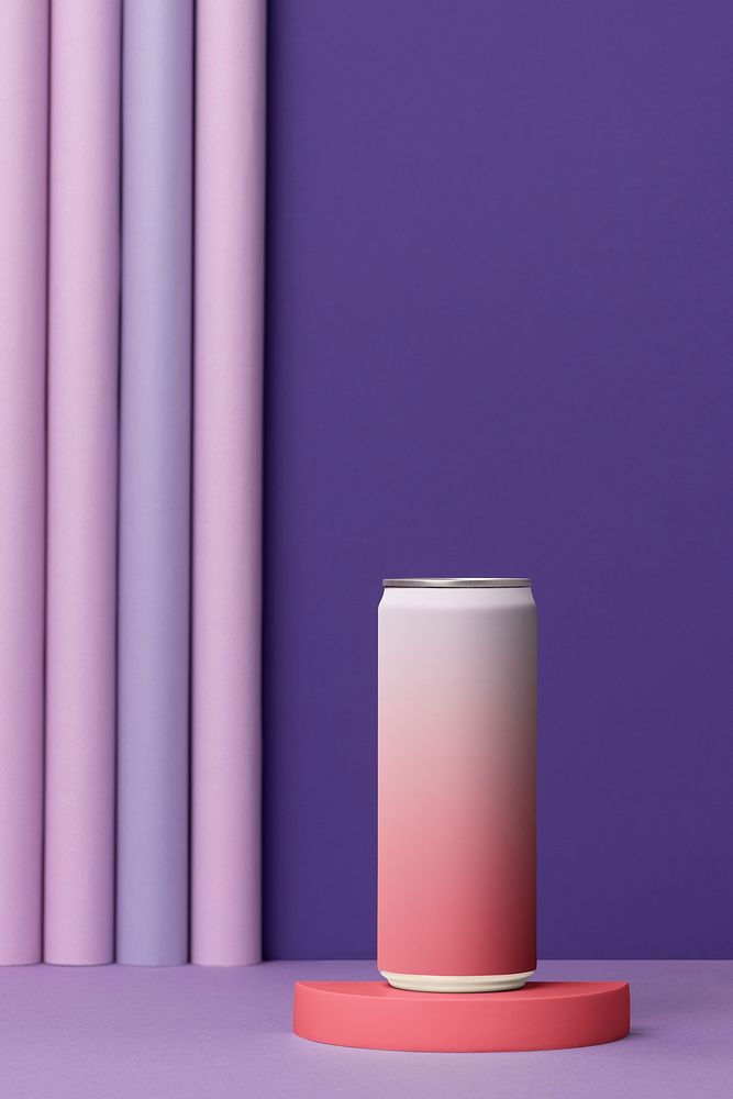 Gradient soda can, beverage packaging with design space