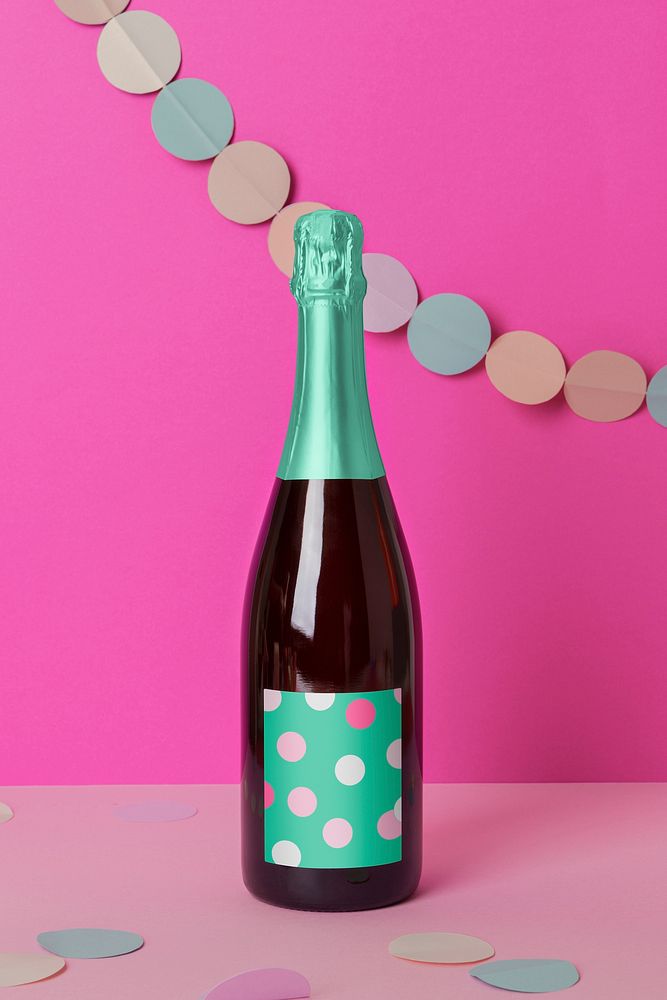 Cute cava bottle, beverage packaging design