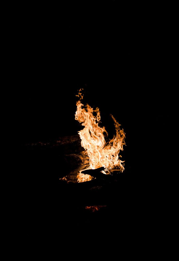 Free flame fire at night photo, public domain CC0 image.