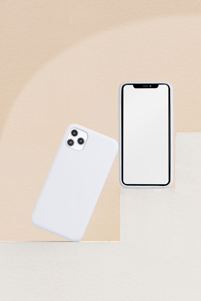 Mobile phone screen & case, minimal white design