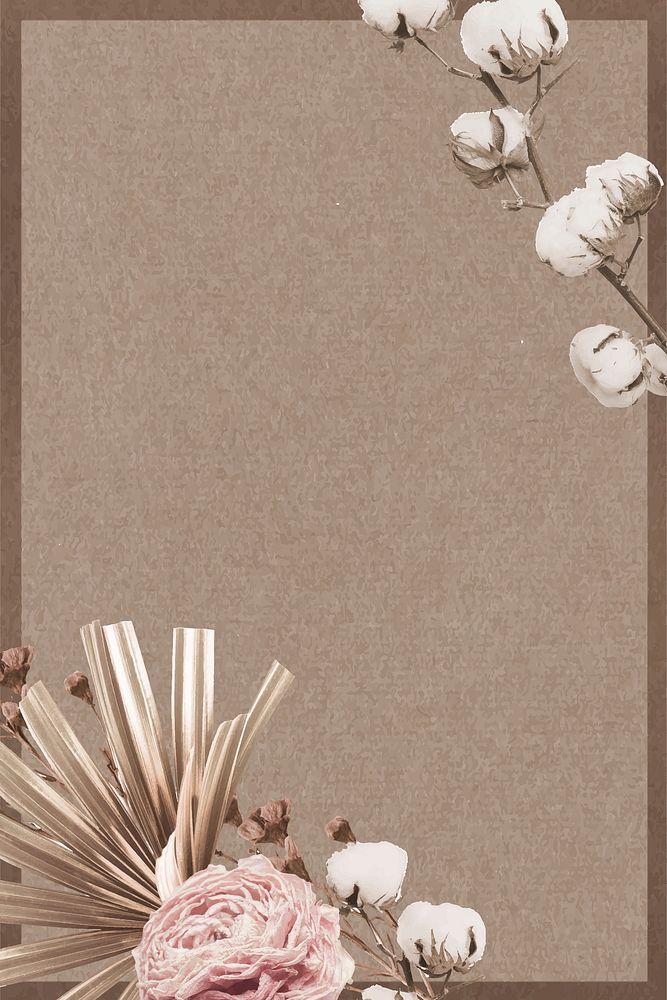 Feminine flower background brown design vector