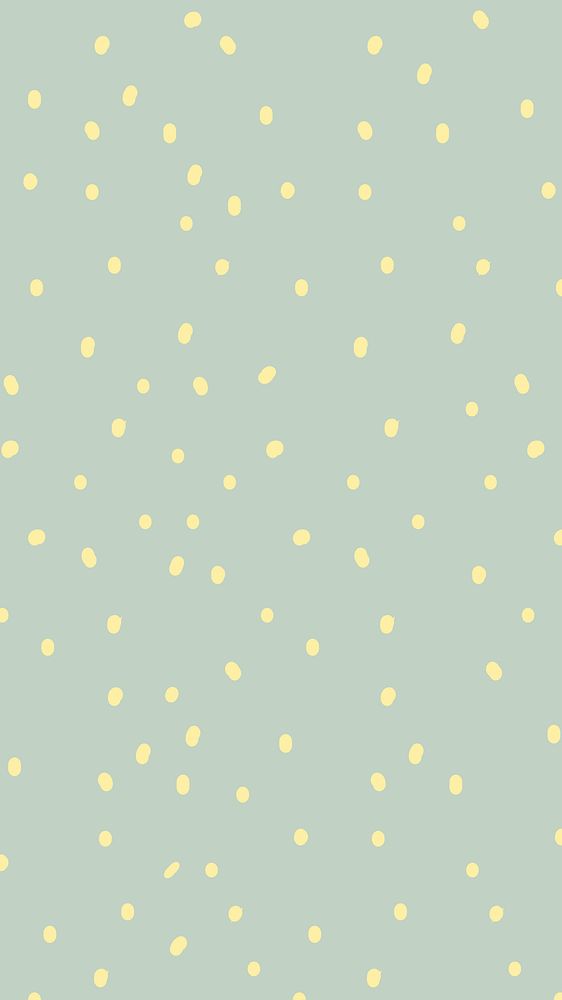 Green polka dot phone wallpaper, cute simple pattern