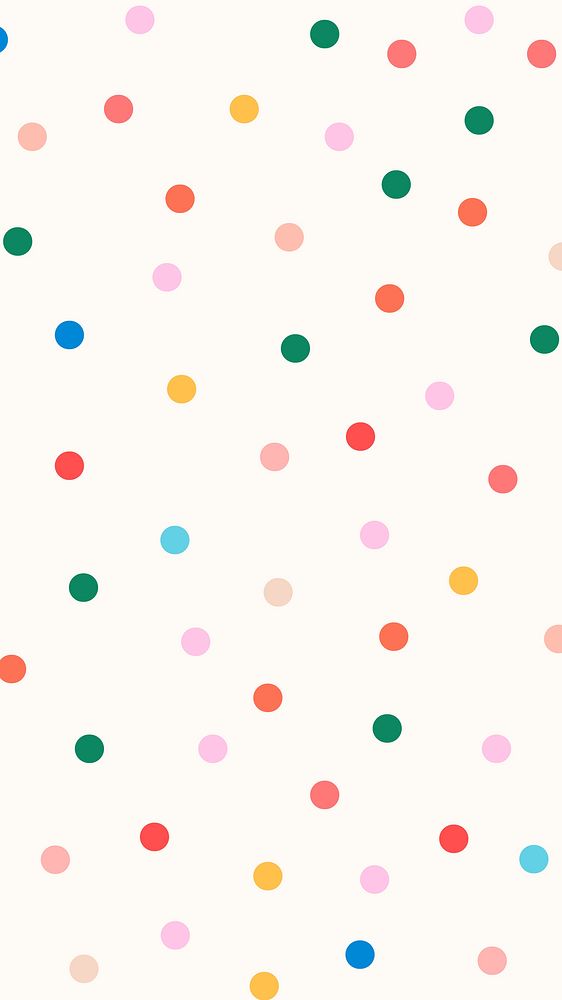 Cute polka dot mobile wallpaper, colorful pattern
