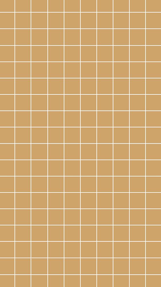 Grid pattern phone wallpaper, brown simple design