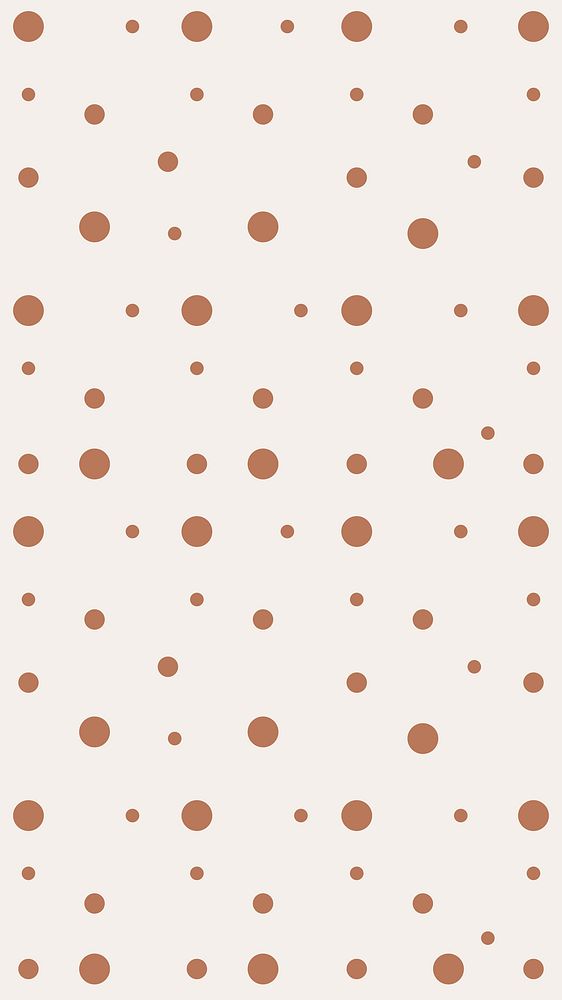 Aesthetic pattern phone wallpaper, beige polka dot
