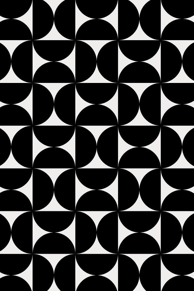 Retro bauhaus pattern background, black geometric