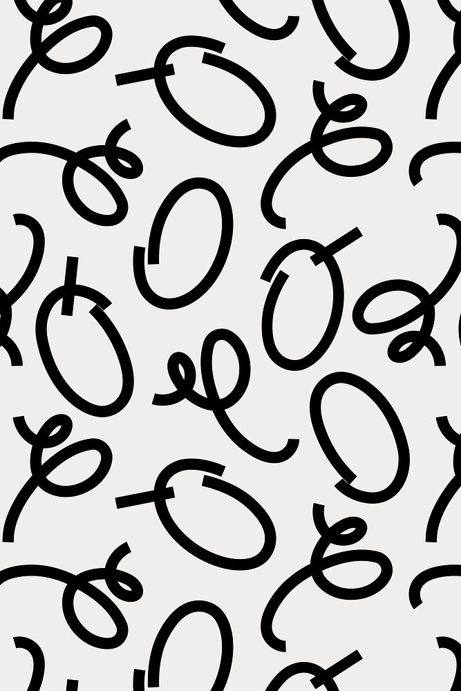 Black doodle pattern background, abstract geometric