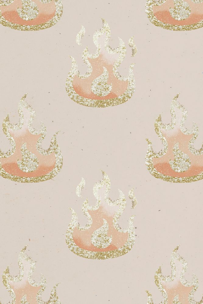 Glitter flame background, cute pattern design