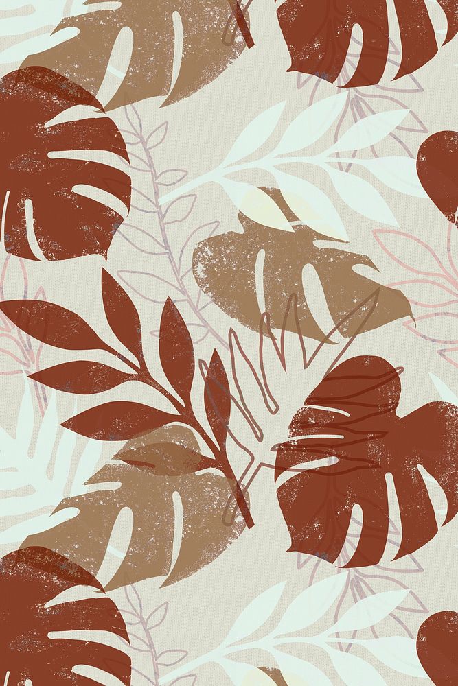Earthy tropical pattern background, nature aesthetic