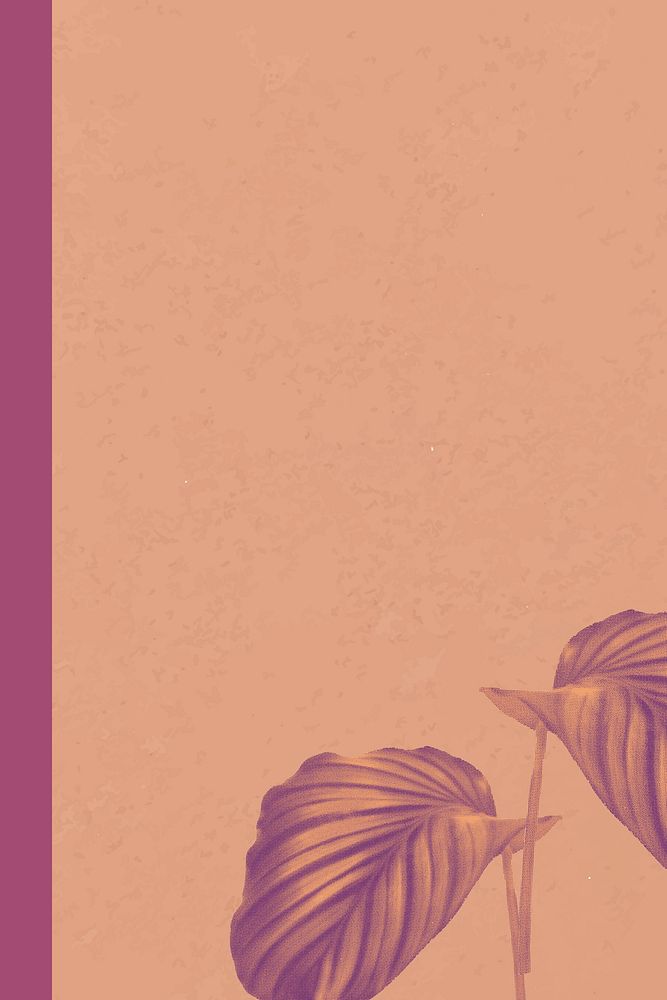 Botanical border background, minimal orange & pink wallpaper with retro halftone remix vector