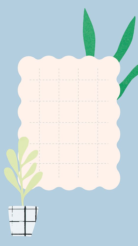 Simple phone wallpaper, cute grid paper on blue background 