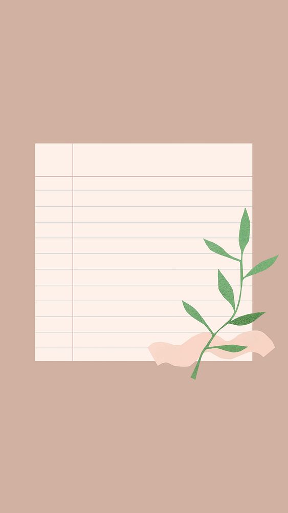 Simple iPhone wallpaper, paper note on brown background vector