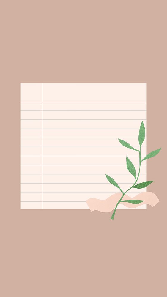Cute iPhone wallpaper, paper note on brown design