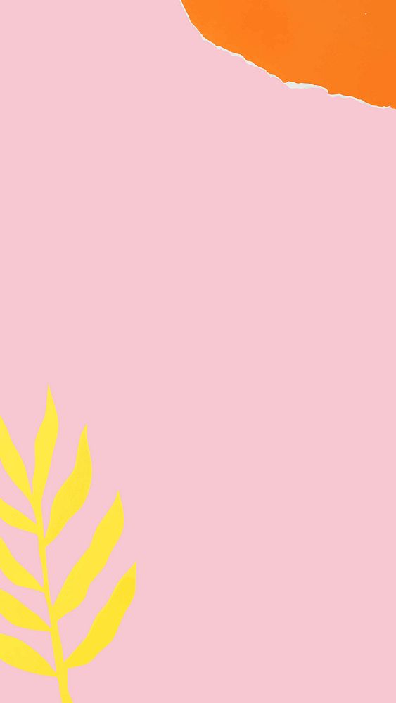 Simple phone wallpaper, abstract pink design, botanical graphic vector