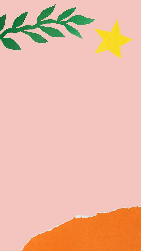 Creative phone wallpaper, simple pink design, paper cut style