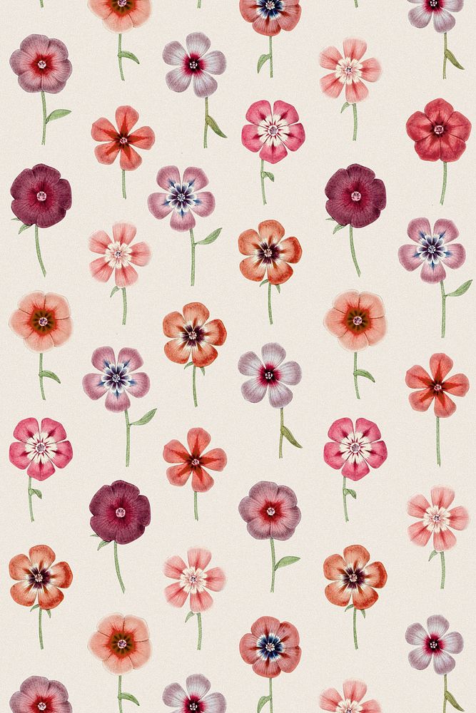 Vintage floral pattern background, botanical design, remixed from original artworks by Pierre Joseph Redout&eacute;