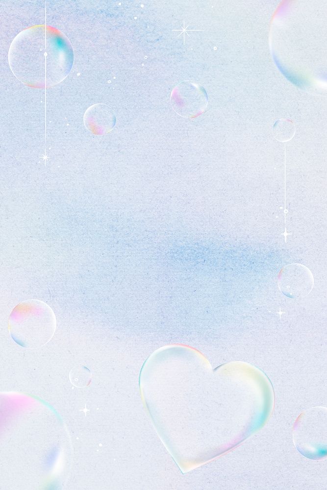 Cute soap bubble background, simple holographic illustration 