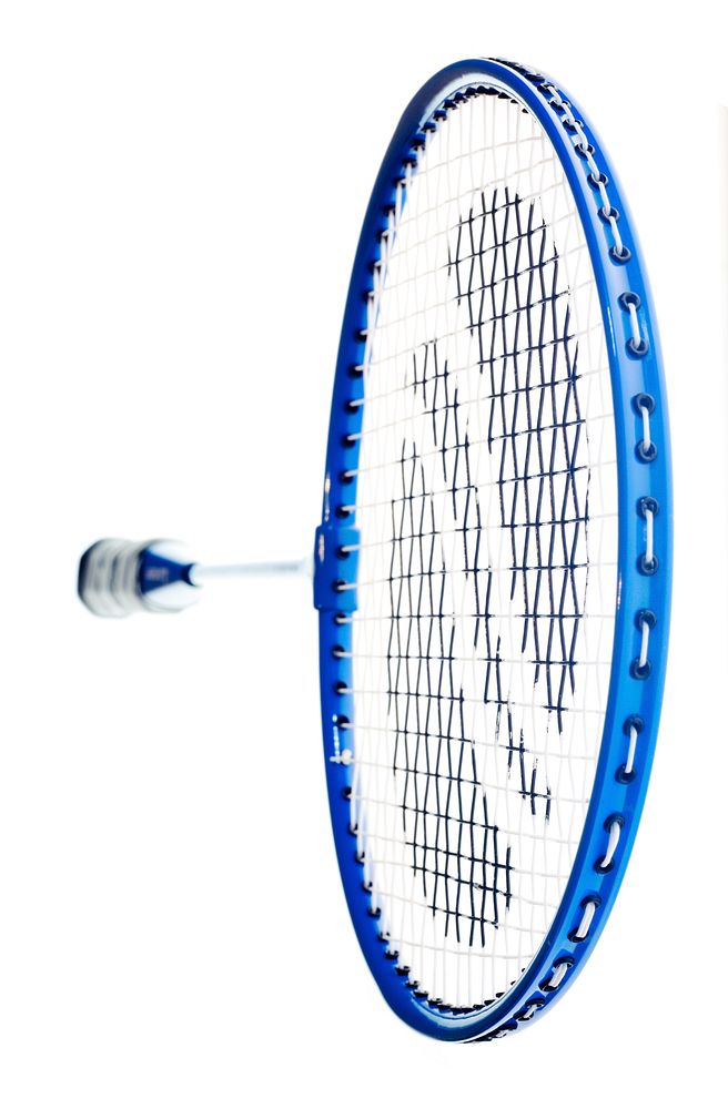 Free badminton racket on white background photo, public domain sport CC0 image.