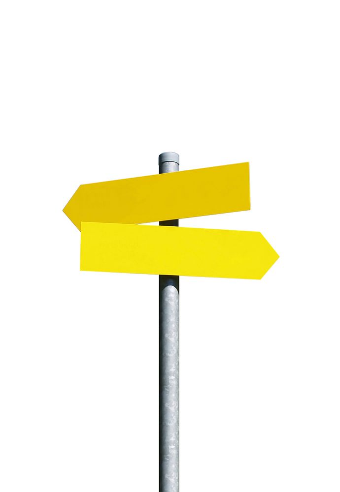 Free yellow signpost image, public domain CC0 photo.