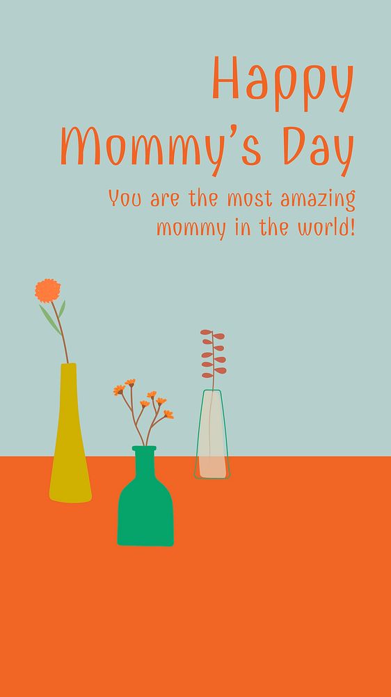 Cute mother's day template, floral Instagram story vector