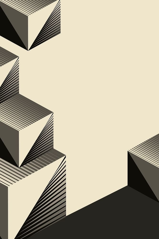 Cubic pattern frame, geometric retro graphic design 