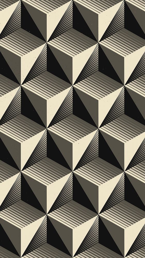 Tetrahedron pattern phone wallpaper, seamless abstract background