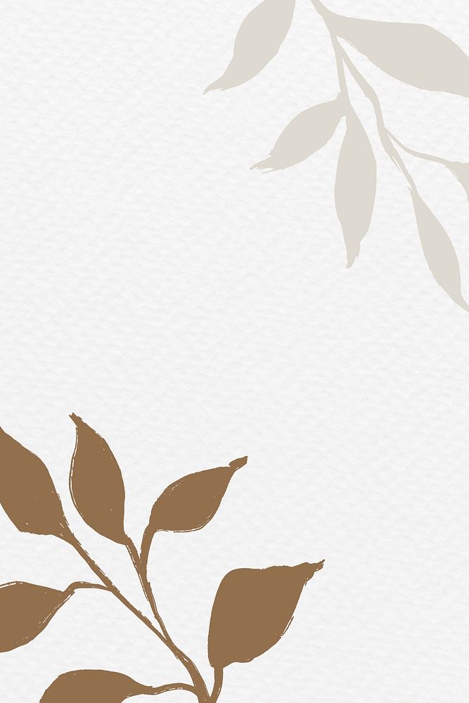 Leaf background, simple earth tone botanical illustration
