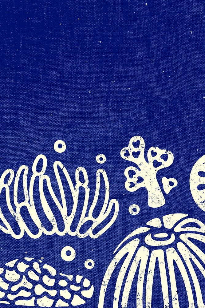 Blue cute background, marine life illustration