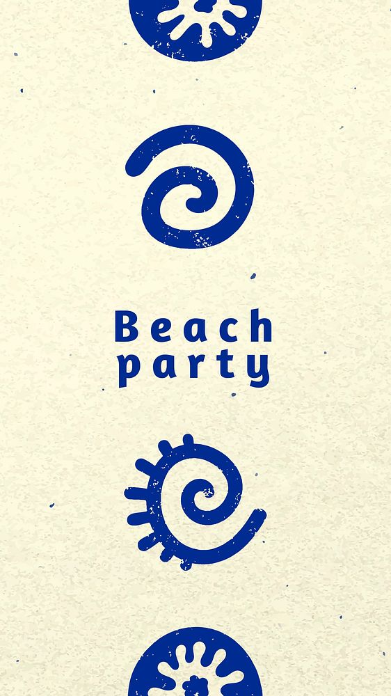 Seashell Instagram story template, marine life design vector, beach party