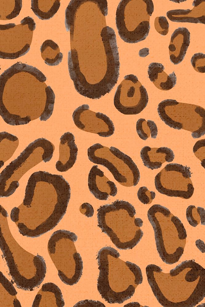 Leopard pattern orange background seamless social media post
