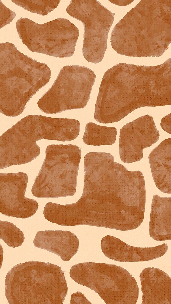 Brown iPhone wallpaper, giraffe print pattern, abstract design