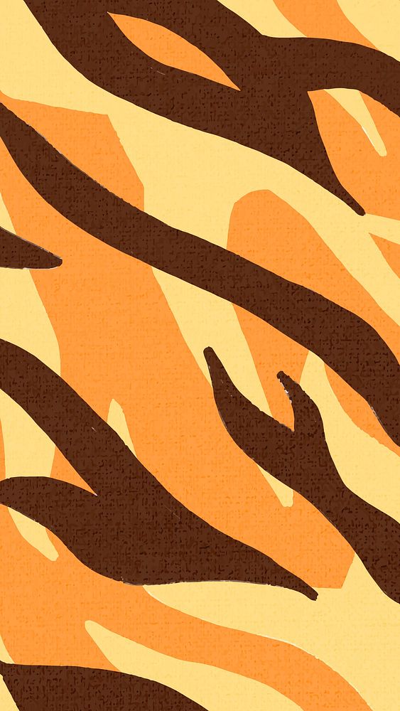 Tiger pattern iPhone wallpaper, orange animal print design