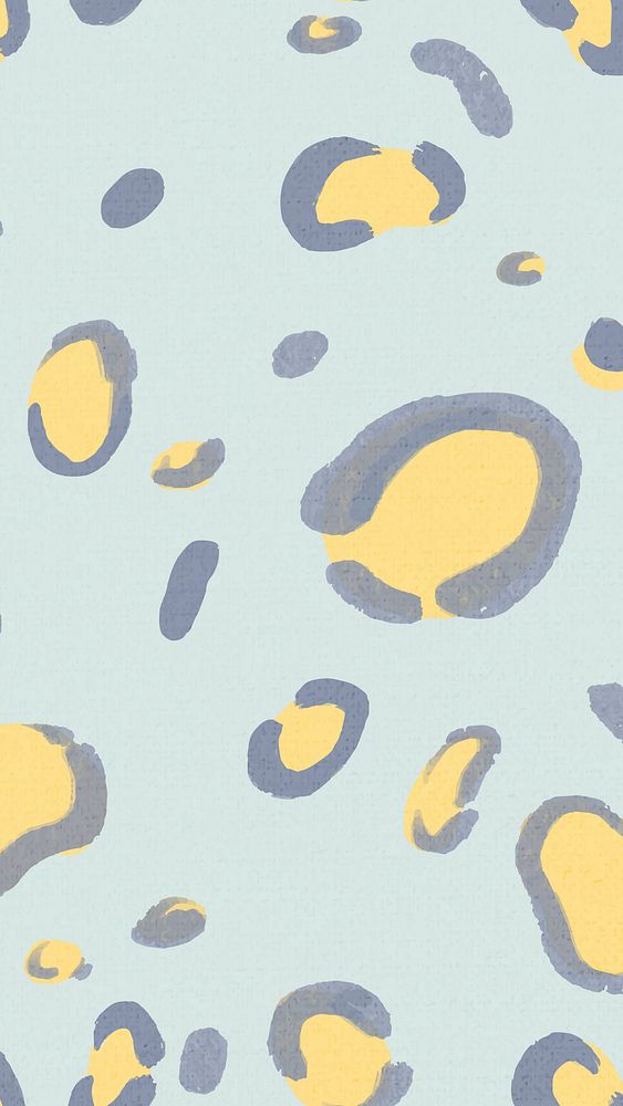 Leopard pattern iPhone wallpaper, blue abstract design