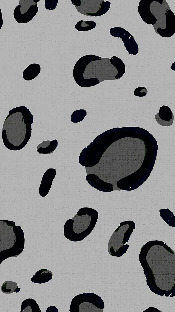 Gray iPhone wallpaper, leopard pattern, abstract animal print design