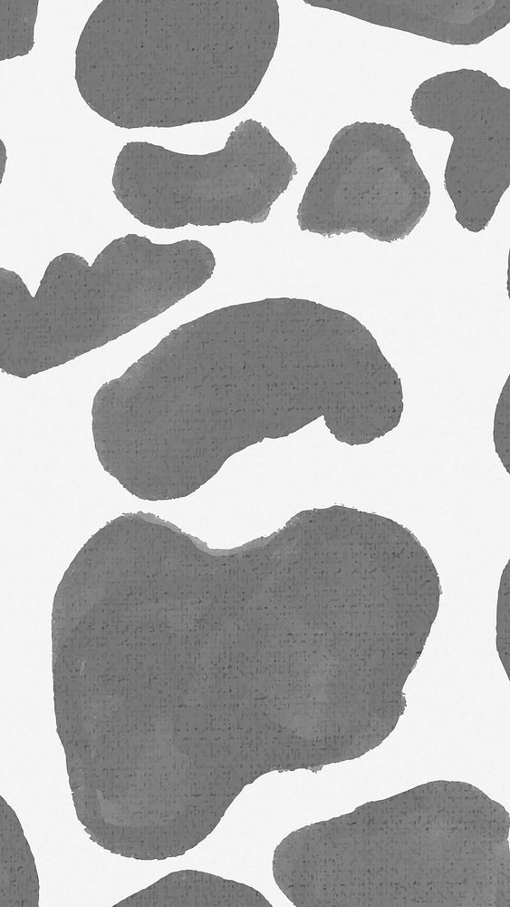 Cow pattern iPhone wallpaper, black & white abstract animal print design