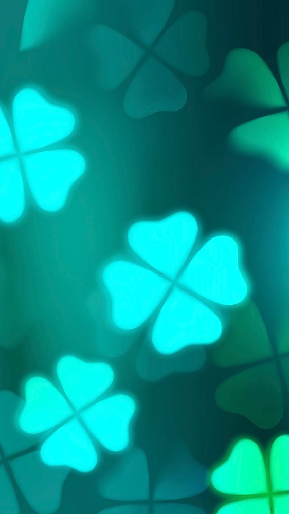 Good luck mobile phone wallpaper, green clover leaf, St. Patrick&rsquo;s day celebration