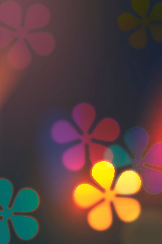 Colorful flower shape pattern bokeh light background