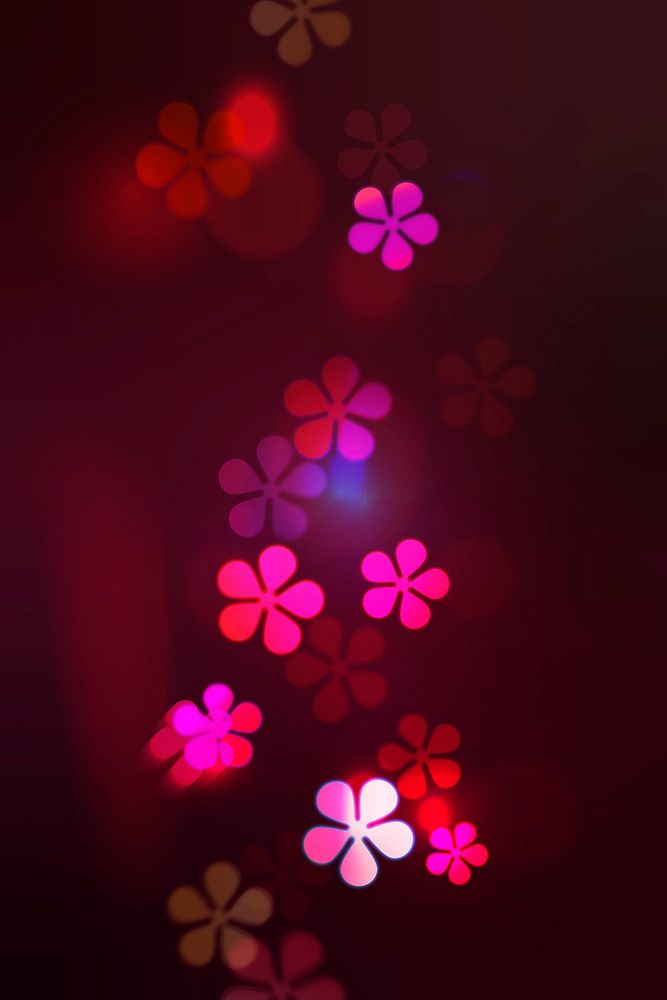Pink flower shape pattern bokeh light background 