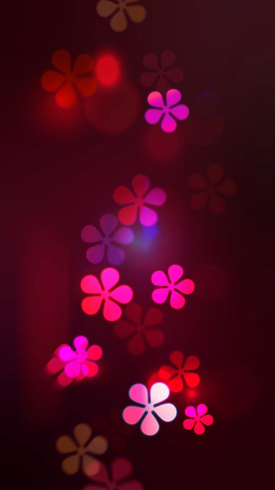 Pink flower bokeh iPhone wallpaper, glowing aesthetic pattern design 
