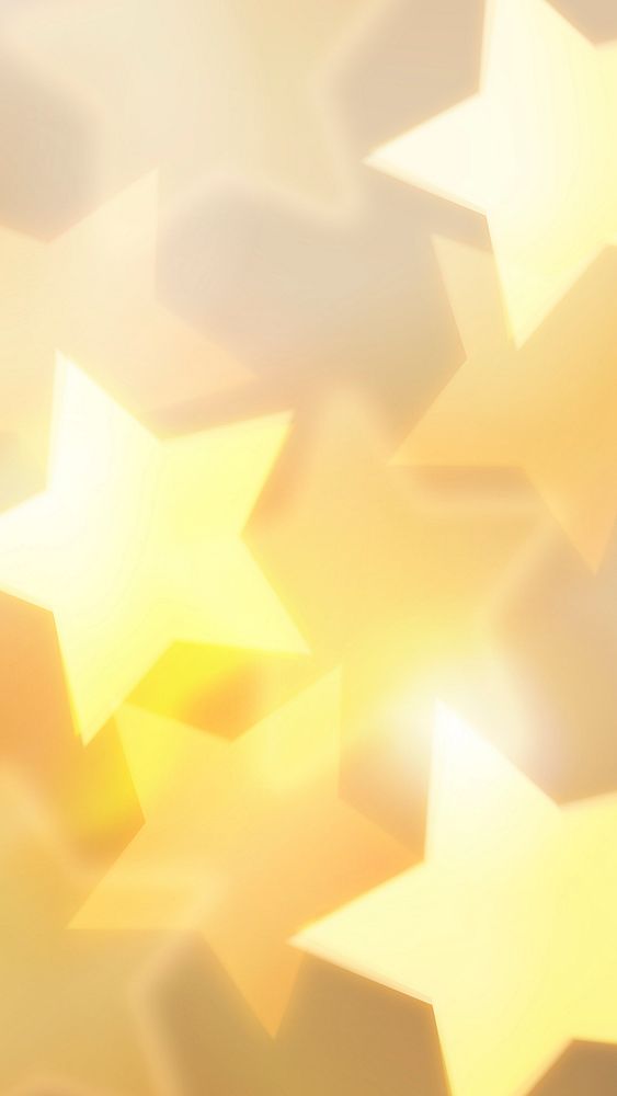 Gold star bokeh iPhone wallpaper, new year lockscreen, glowing aesthetic pattern design