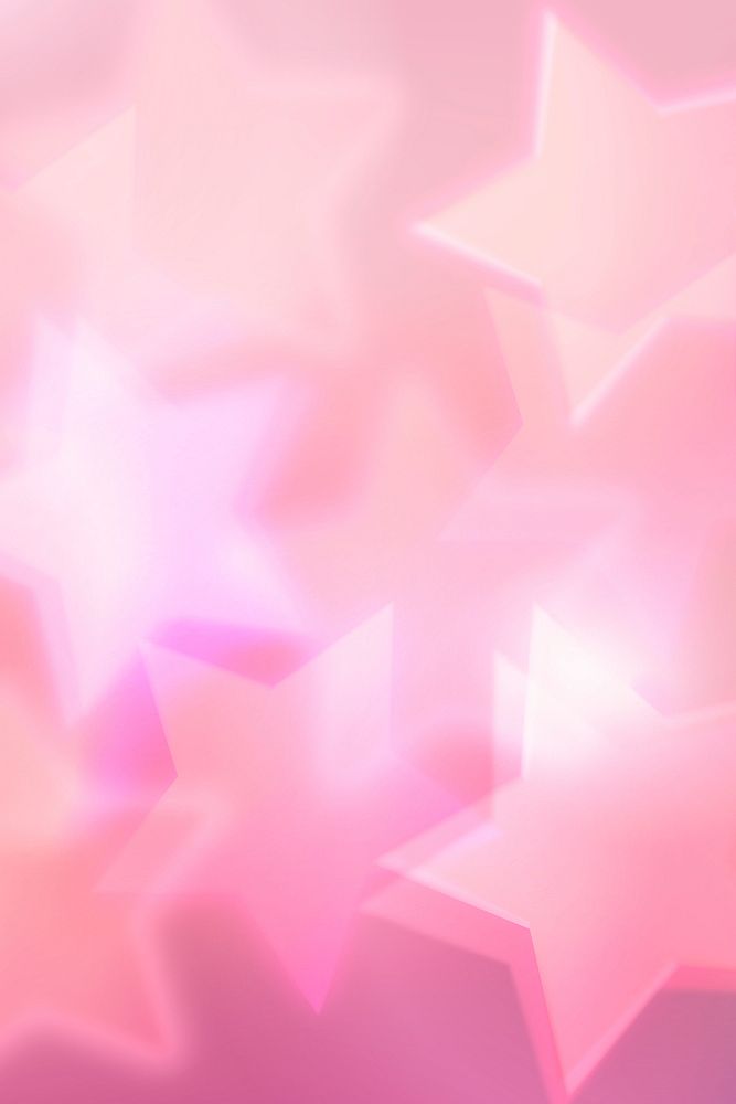 Pastel pink star pattern bokeh light background