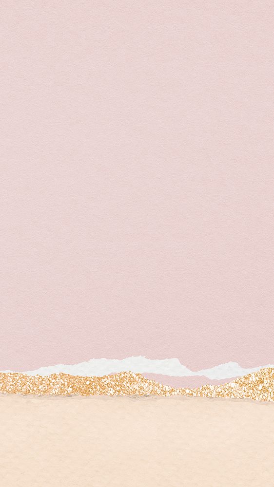 Pink aesthetic border iPhone wallpaper, glitter paper texture background