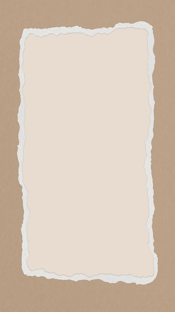 Paper texture frame iPhone wallpaper, earth tone background vector