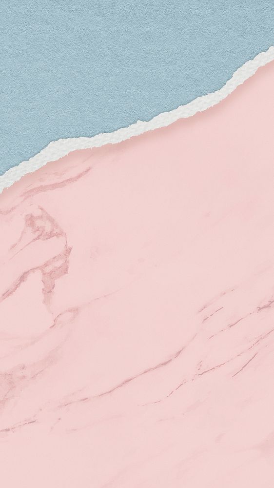 Pink marble texture mobile wallpaper, ripped paper border background