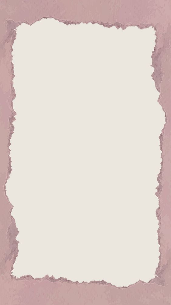 Paper texture frame phone wallpaper, pink feminine background vector