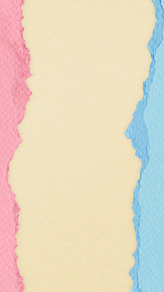 Cute paper border iPhone wallpaper, pink and blue feminine background