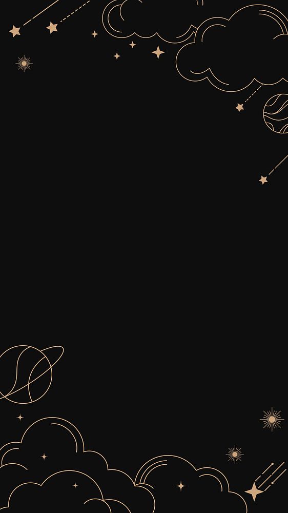Astronomy iPhone wallpaper frame, aesthetic celestial HD background design vector