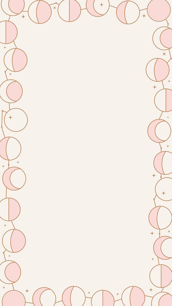 Pastel iPhone wallpaper frame, abstract moon HD background design vector