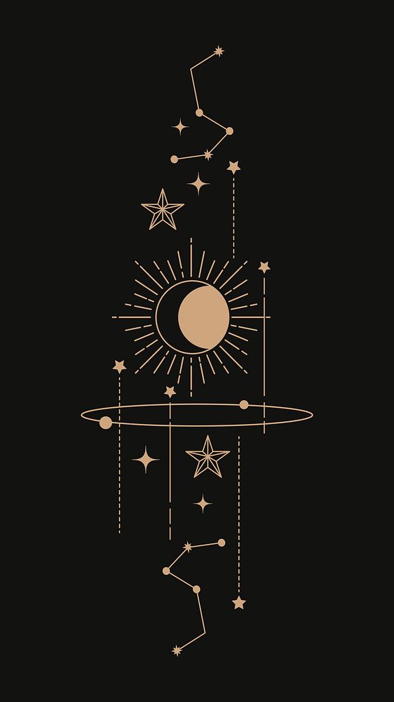 Astronomy iPhone wallpaper, aesthetic celestial HD background psd