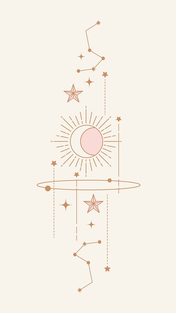 Celestial mobile wallpaper, abstract pastel HD background design